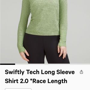 Lululemon swiftly tech 2.0 long sleeve race length